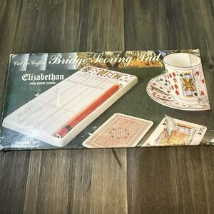 Vintage Cut For Coffee Bridge Scoring Pad W/Pencil Elizabethan Fine bone China‎